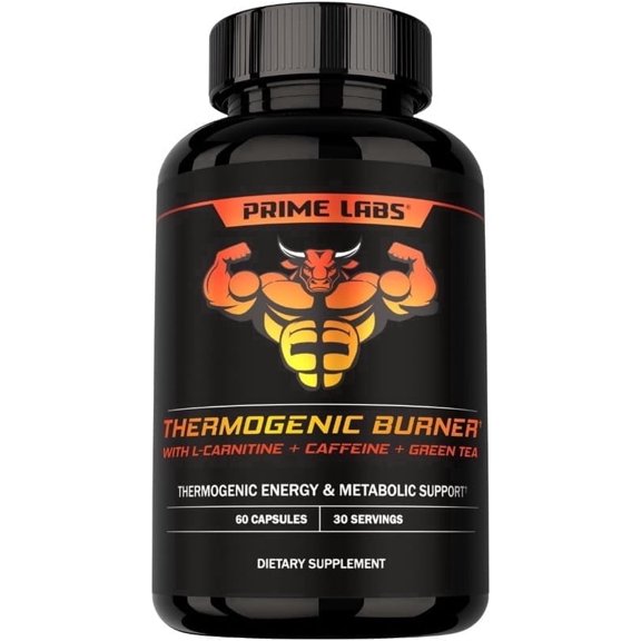 Prime Labs Thermogenic Energy Supplement for Men – L-Carnitine, Caffeine & Green Tea Extract – Daily Energy & Active Lifestyle Formula – Third-Party Tested, Made in the USA – 60 Capsules