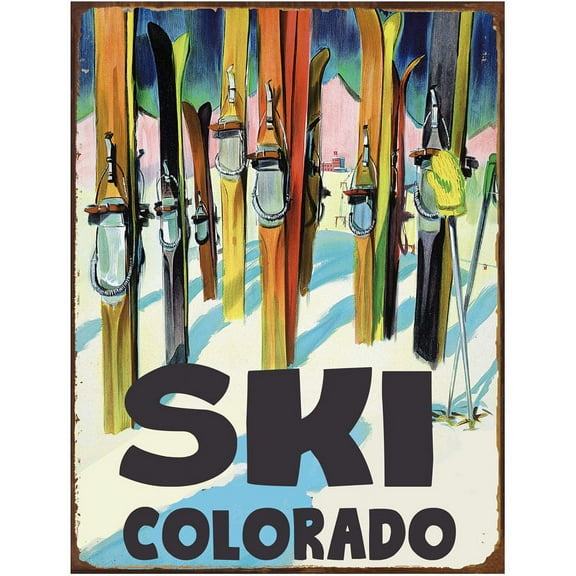Ski Colorado Metal Sign