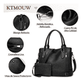 thumbnail image 3 of Bolsas Tote Para Mujer De Cuero Pu Bandoleras Para Mujer De Moda Xtellar Color Negro, 3 of 3