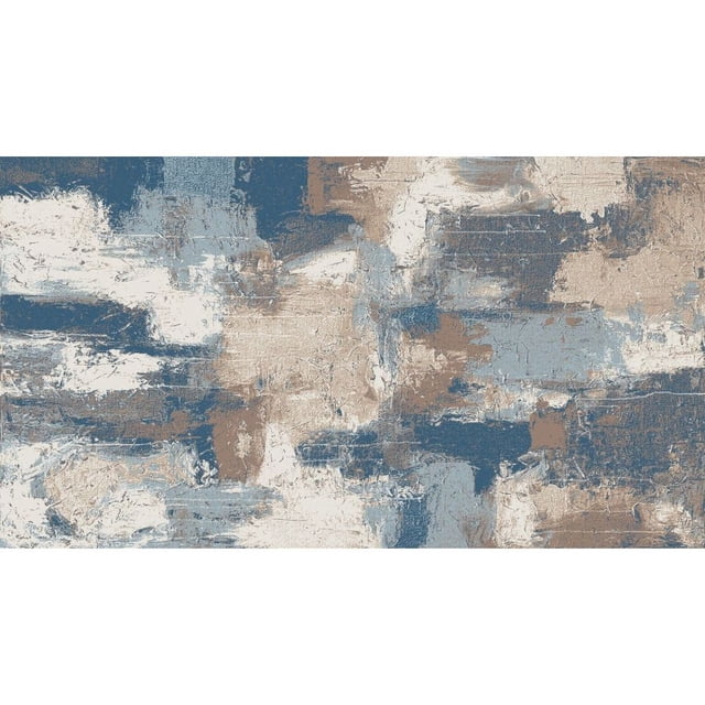 Cuadro Decorativo Abstracto 90x122cm Azul Grisáceo
