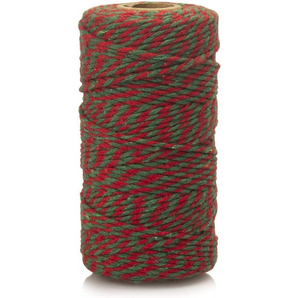 Yundap Cotton String, Red And Green String,cotton Cord Craft String Twine For Diy Crafts And Gift Wrapping