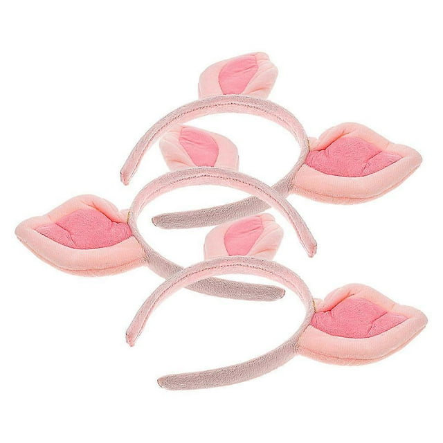 Pig Ears Headband for Hair Decoration Featuring 3Pcs Pink Costume Headbands