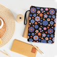 thumbnail image 3 of HELLHERO Zipper Bag with Handle Polyester Paperback Book Cover with Washable for Hardcover Notebook Journal Textbooks Paperbacks Storage, Floral, 3 of 6