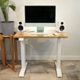 thumbnail image 4 of Desky Dual Mini Softwood Sit Stand Desk - Acacia / 32 X 20 Inches / Matte Black, 4 of 9