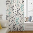 thumbnail image 6 of Aqua Grey Botanical Sheer Curtains 54 Inches Long, Rustic Country Spring Floral Summer Leafv Light Filering Curtains, Breathable Simi Curtain Privacy Drapes for Kitchen Bathroom Window Treatment, 6 of 9