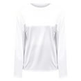 thumbnail image 5 of NAFUU Womens T-Shirts Solid Color Long Sleeve Fashionable Oversized Casual Round Neck Fall Top Everyday Wear T-Shirts For Women，White, 5 of 6