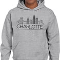 thumbnail image 2 of Skyline Charlotte North Carolina Hoodie Sweatshirt Unisex Medium Grey, 2 of 5