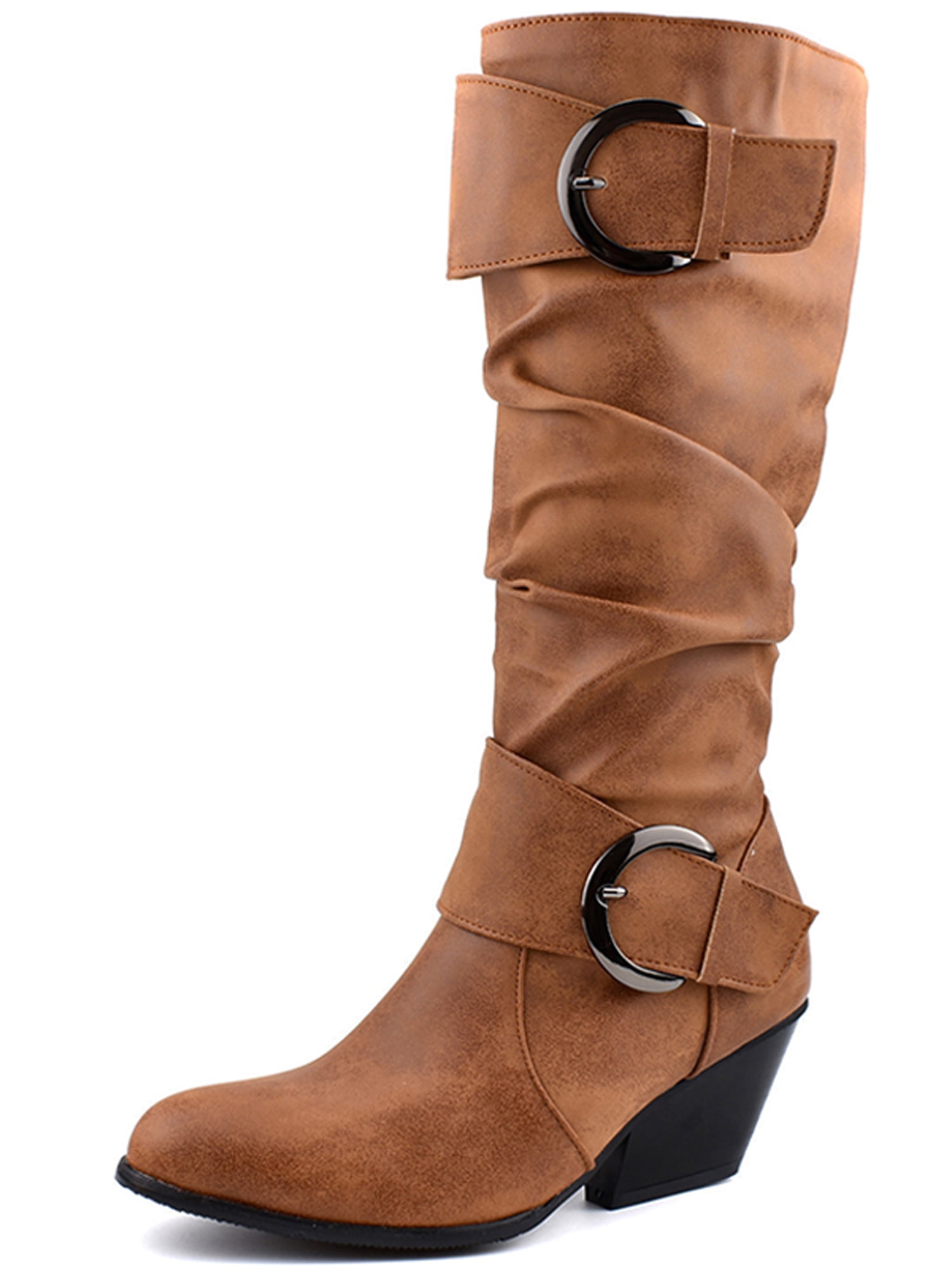 red flat slouch boots
