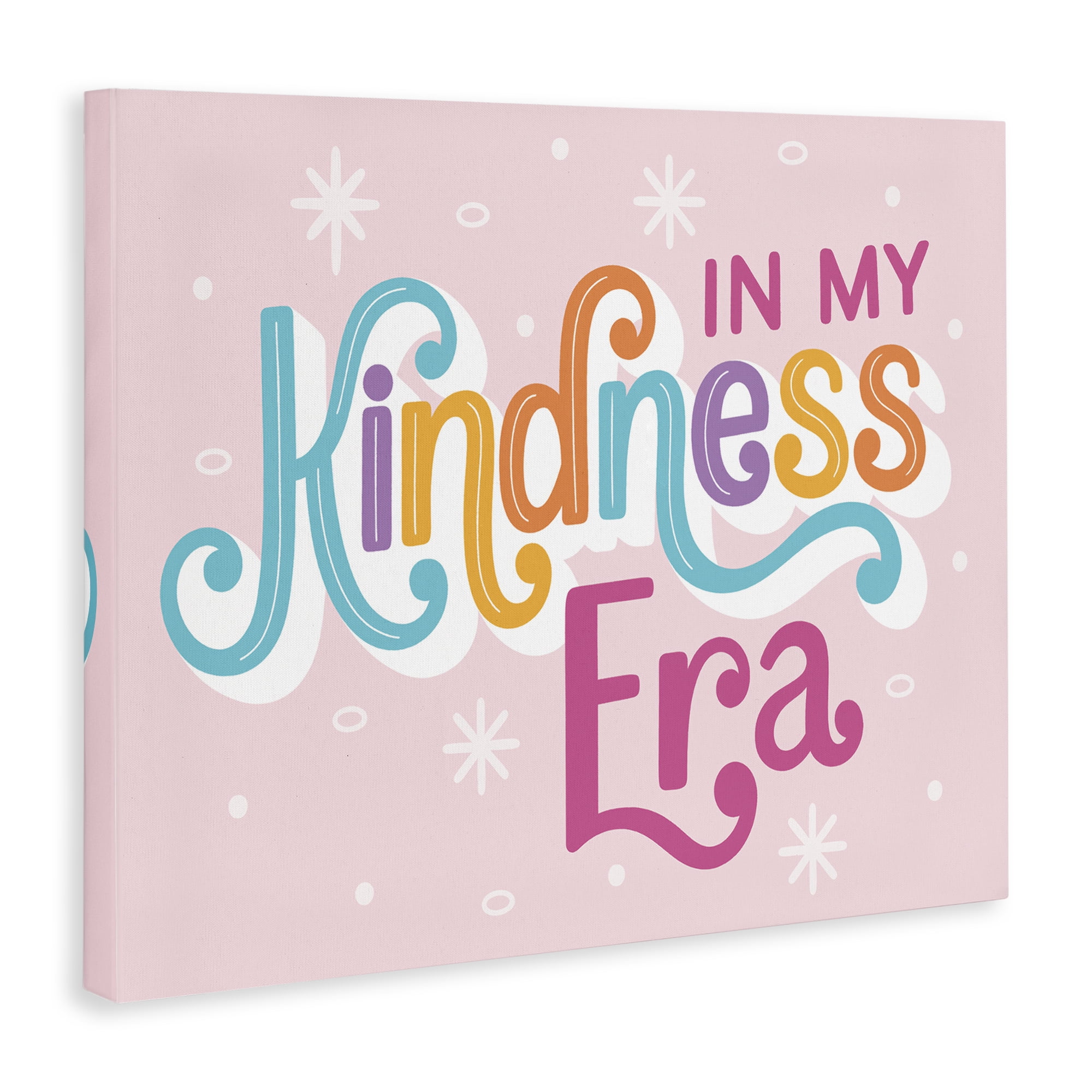 Stupell Industries Pastel Kindness Era Text & Numbers Painting Wrapped Canvas Art Print Wall Art, 48 x 36