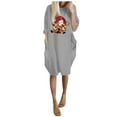 thumbnail image 2 of BLTIBY Christmas Sweatshirt Dress for Women Oversized Xmas Printed Winter Fall Round Neck Dresses Fashion Casual Long Sleeve Fashion Pullover Outfits with Pockets 2024 Trendy Gray L, 2 of 5
