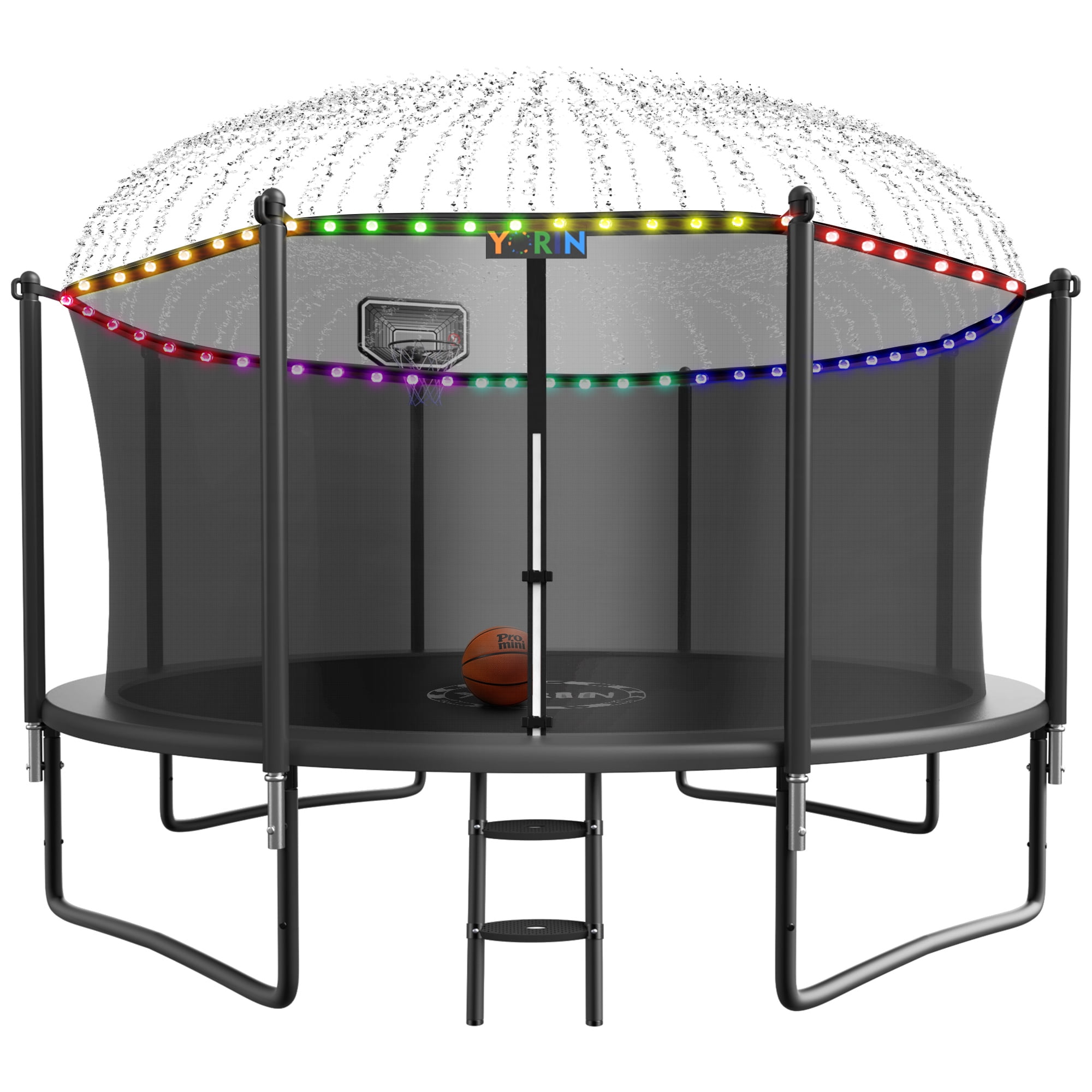 GVDV 16' Outdoor Recreational Trampoline, Backyard Pumpkin