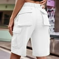 thumbnail image 4 of SNKSDGM Women's Plus Cargo Pants Women Jeans Plus Sweatpants Women Plus Size Women Shorts Summer Casual Shorts Mid Waist Short Fashion Women Streetwear Workwear Denim Short Pants, 4 of 7