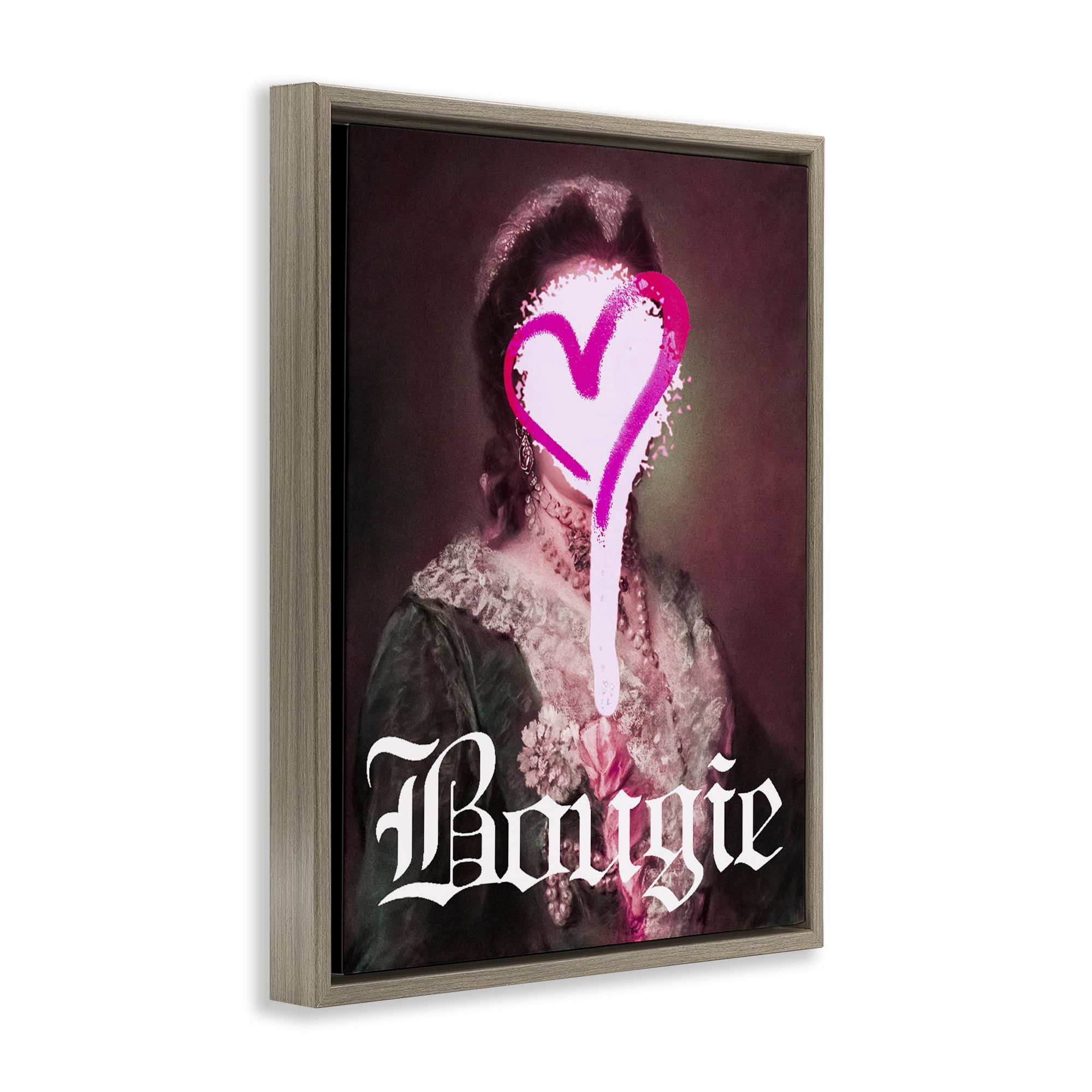 Bougie Classical Portrait Brown Framed Floater Canvas Wall Art, design by Lil' Rue