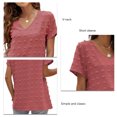 thumbnail image 4 of Camiseta Con Cuello En V Para Mujer, Poliéster Suave, Camiseta Con Cuello En V Y Lunares Para Mujer, Ropa Cómoda, Manga Corta Para La Oficina EOTVIA No, 4 of 6