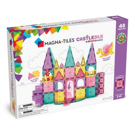 MAGNA-TILES® Castle DLX 48-Piece Magnetic Construction Set, The ORIGINAL Magnetic Building Brand