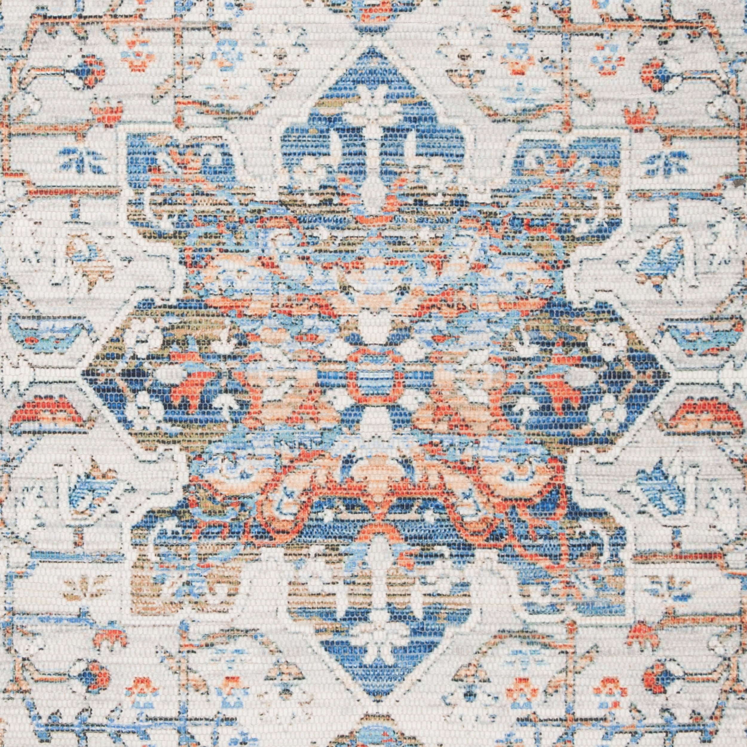 SAFAVIEH Saffron Coty Geometric Cotton Area Rug, Grey/Blue, 8' x 10'