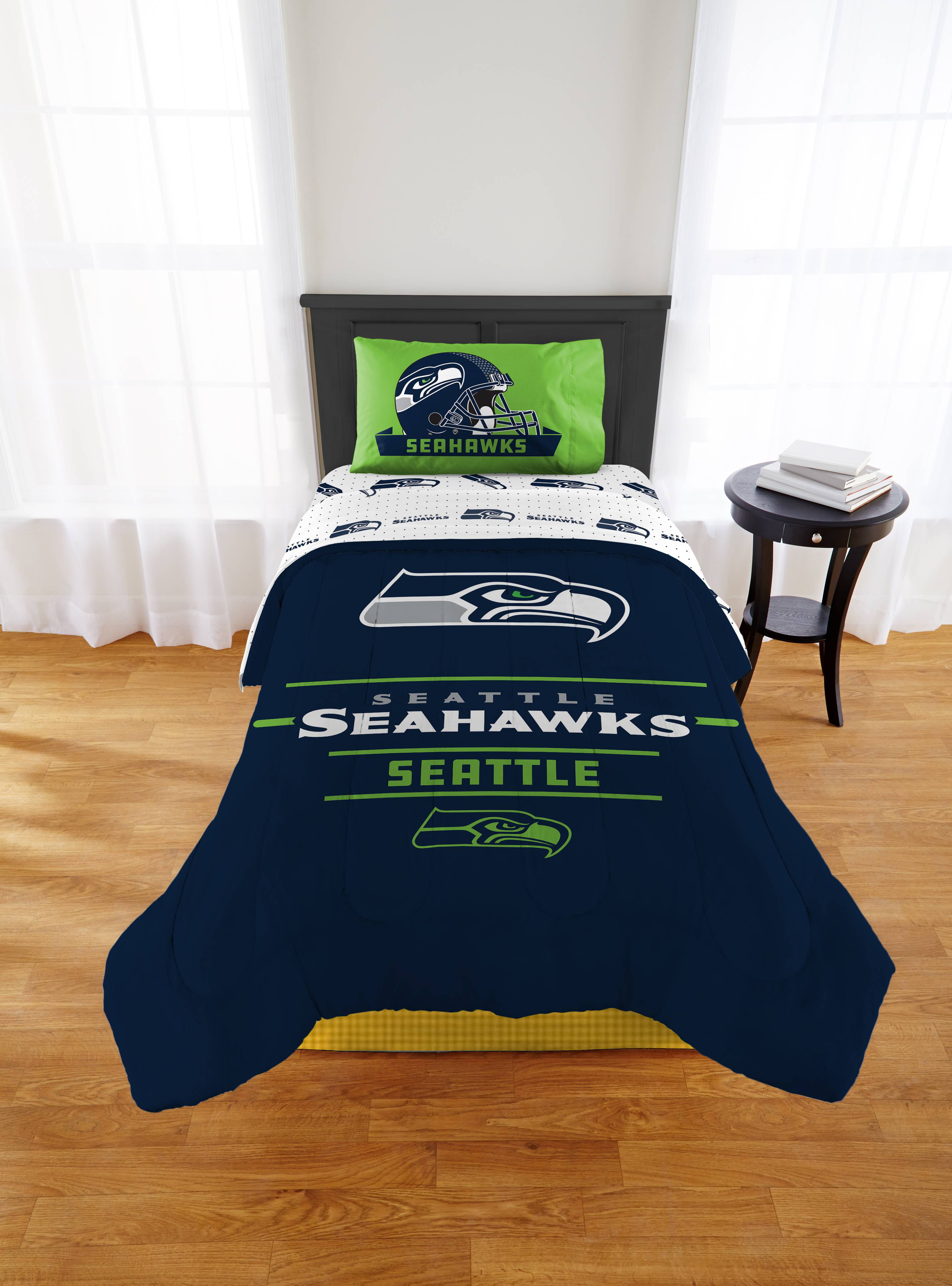 NFL Seahawks Comforter King Set Green Blue Football Themed Bedding Sports