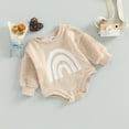 thumbnail image 7 of Bagilaanoe Newborn Baby Girl Boy Romper Sweatshirt Long Sleeve Bodysuit Rainbow Print Pullover 3M 6M 12M 18M Fall Tops Tee, 7 of 7