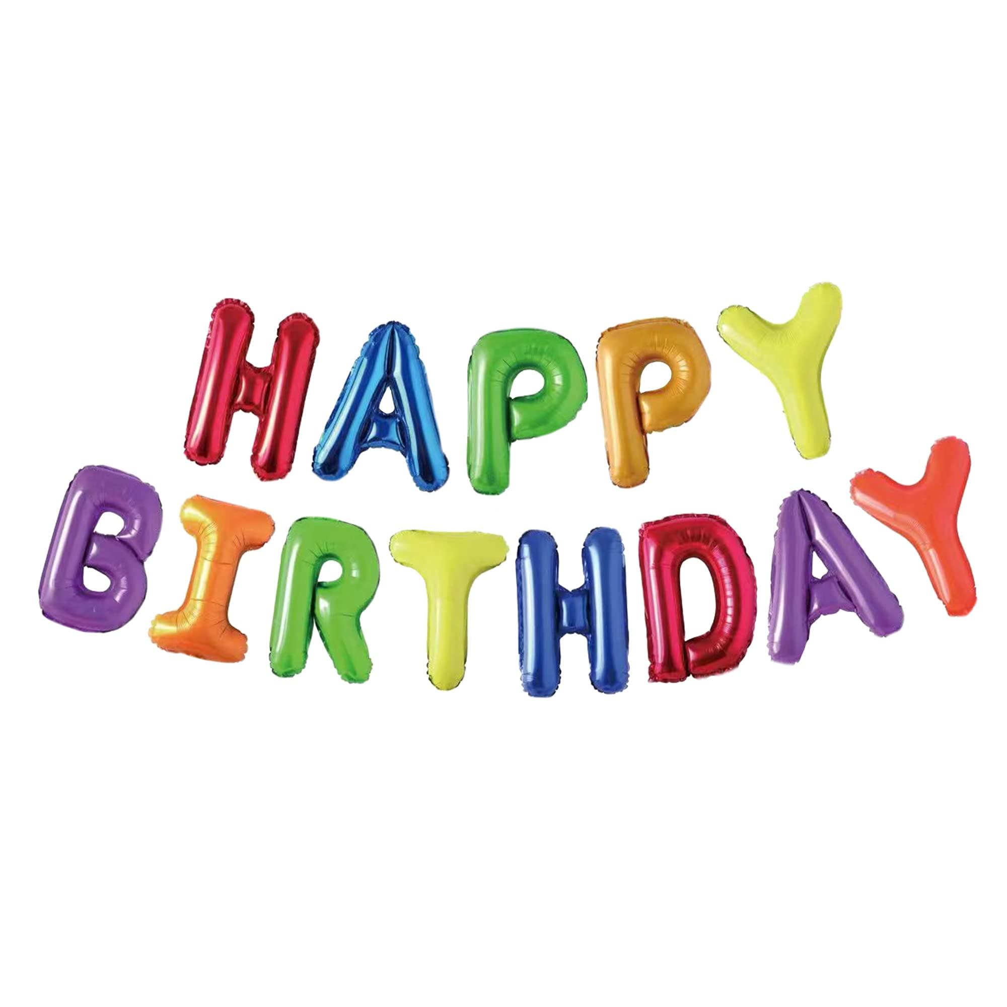 Happy Birthday Banner 3D Balloon Lettering Mylar Foil Lettering