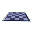 thumbnail image 2 of Ahgly Company Machine Washable Indoor Round Checkered Blue Modern Area Rugs, 3' Round, 2 of 4