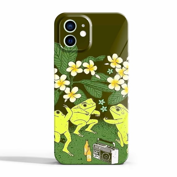 Cute Frog Case Compatible with iPhone 12 Mini,Aesthetic Art Design Full Cover Protective Case
