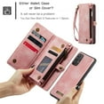 thumbnail image 3 of CaseMe Leather Case for Samsung Galaxy A32 5G,2 in 1 Detachable Wallet Case with 8-Card Holder Zipper Bills Slot,Magnetic Shockproof Flip Leather Cover Zipper Pocket Phone Cases,Pink, 3 of 8