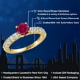thumbnail image 2 of Gem Stone King 14K Yellow Gold Red Created Ruby and Lab Grown Diamond Engagement Ring for Women | 1.25 Cttw | Round 5MM | Gemstone July Birthstone | Size 9, 2 of 6