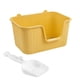 thumbnail image 3 of Lavabo para arena de gatos con pala, bandeja de arena para mascotas con parte abierta, inodoro para orinal para gatitos, bandeja de arena , Amarillo L, 3 of 8