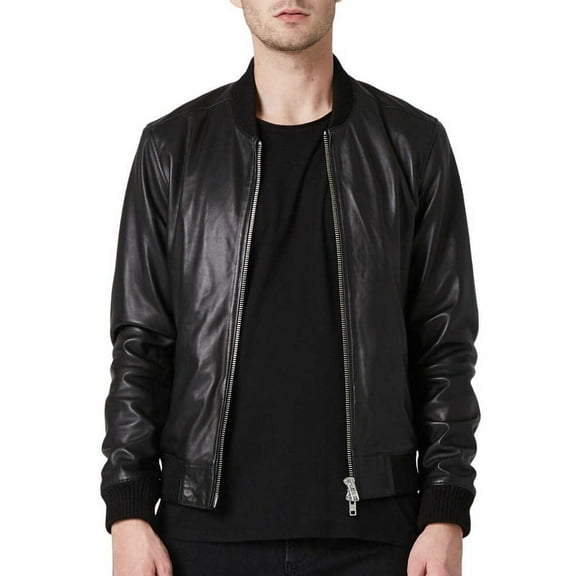 Men's Stylish Black 100% Genuine Lambskin Leather Lightweight Soft Satin lining Jackets for Men - XXL Size