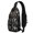 Black Halloween Dancing, variant on Sling Backpack,Black Halloween Dancing Skeletons Crossbody Bag with Water Bottle Holder,Waterproof Sling Bag for Men/Women with Chest Phone Holder for Hiking,Travel