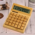 thumbnail image 1 of Multifunctional Bamboo Electronic Calculator Counter 12 Digits Solar & Battery Dual Powered for Home Office School Retail Store, 1 of 7