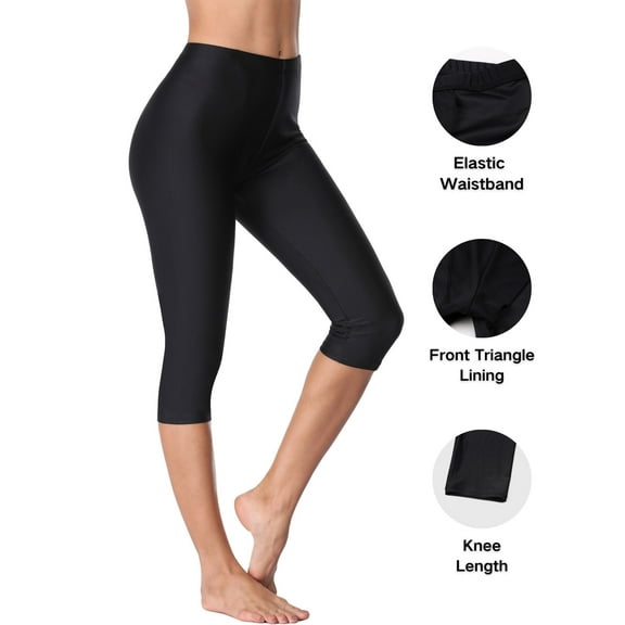 Swim Pants for Women High Waisted Swim Capris Swim Shorts Swimming Leggings