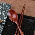 thumbnail image 4 of Wooden Chopsticks and Spoon Set | Japanese Vintage Style Tableware | 2-Piece Gift Set | Natural Wood Utensils | Reusable Flatware | Spoon 18.5cm | Chopsticks 22.5cm, 4 of 5