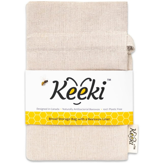 Bolsa para pan Keeki Original forrada con cera de abeja, reutilizable, de lino