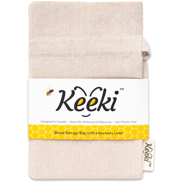 Bolsa para pan Keeki Original forrada con cera de abeja, reutilizable, de lino