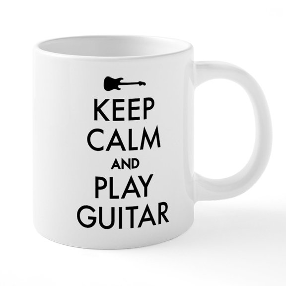 CafePress - Keep Calm And Play Guitar - 20 Oz White Ceramic Mega Mug