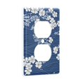 thumbnail image 2 of Yayeee Duplex Wall Plate 1-Gang 4.5"x2.7" Home Receptacle Light Switch Decorative Outlet Cover, Floral Ocean Waves, 2 of 7