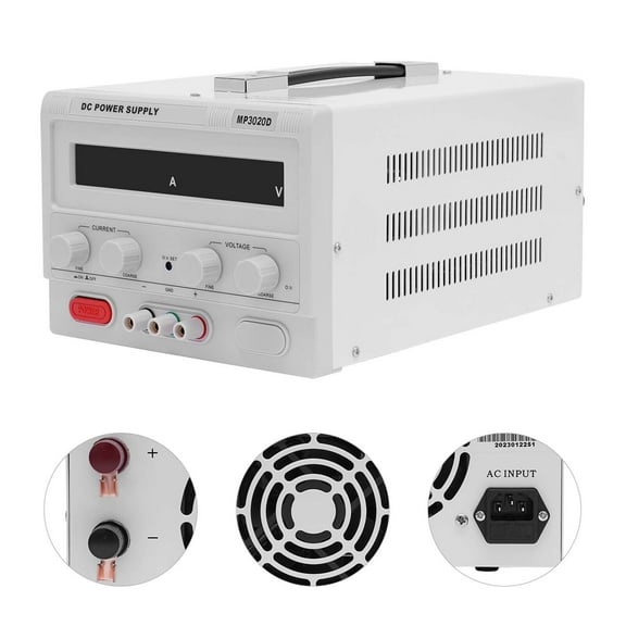 0-30V 0-20A Lab Test DC Power Supply Adjustable DC Regulated Power Variable 600W