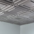 thumbnail image 2 of FASÄDE Coffer Decorative Vinyl 2ft x 2ft Lay in Ceiling Panel in Argent Silver (5 Pack), 2 of 5