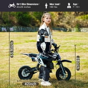 TOXOZERS Dirt Bike50cc 2-stroke Gas Mini Bike for Kids 8-14,With Front Fork and Rear Mono Shock, Up to 25 Mph,Black