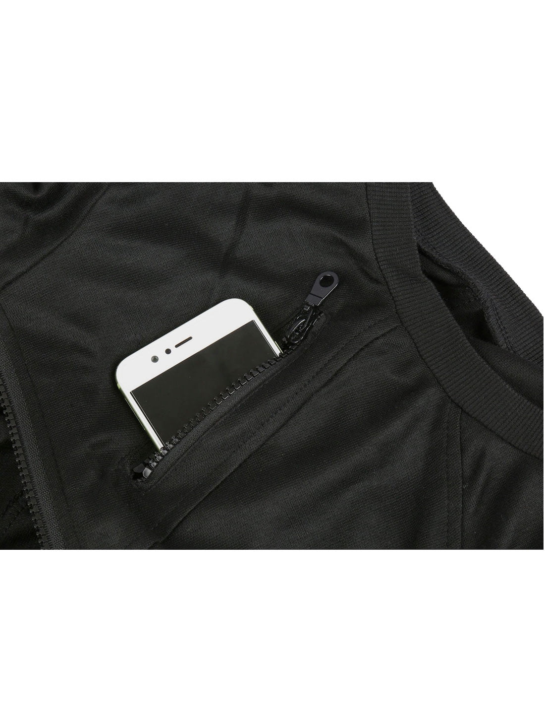 Unique Bargains Men's Sleeveless Zip Up Drawstring Hooded Vest 42 Black
