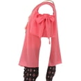 thumbnail image 3 of Little Girl Cold Shoulder Blouse Top Ruffle 2 Pieces Short Set Girls Clothing Coral 4, 3 of 4