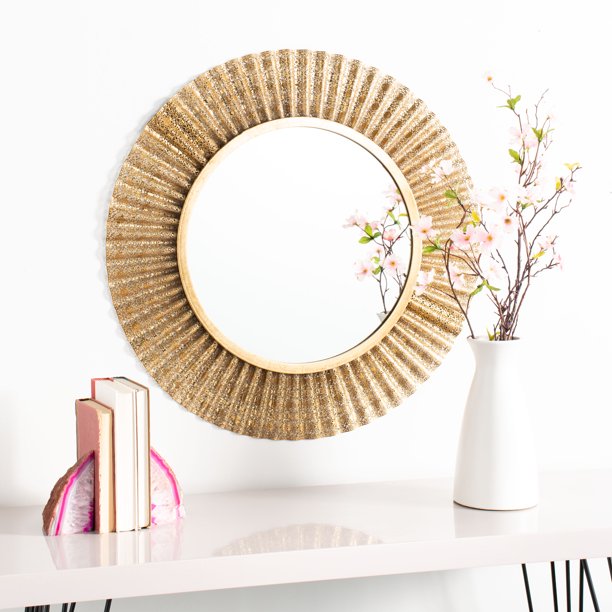 Safavieh Ensley 30.5 in. Abstract Swirls Round Mirror, Gold Walmart