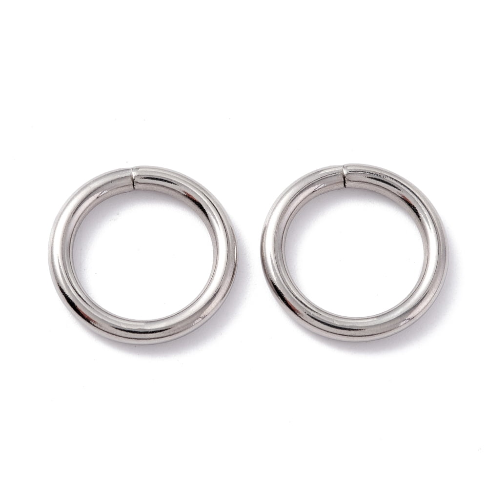 1000pc Non-Tarnish 304 Stainless Steel Jump Rings Closed Jump Rings Round Stainless Steel Color 15x2mm Inner Diameter: 11.2mm