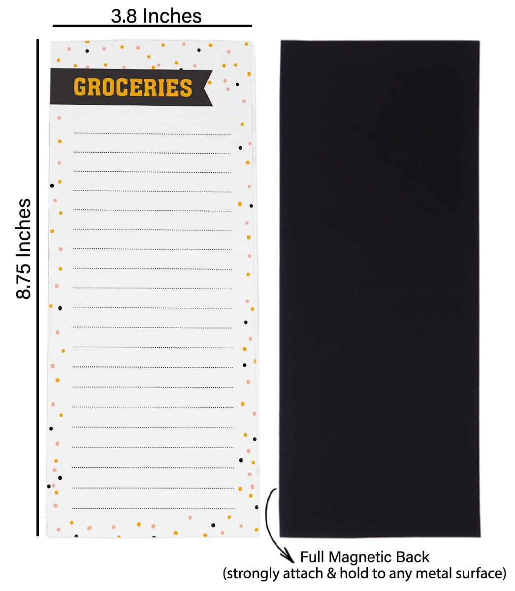 Inkdotpot Pack of 3 Magnetic Fridge To-Do List Notepads- Magnetic Memo Pads For Refrigerator-(50 Sheets Each)-W9