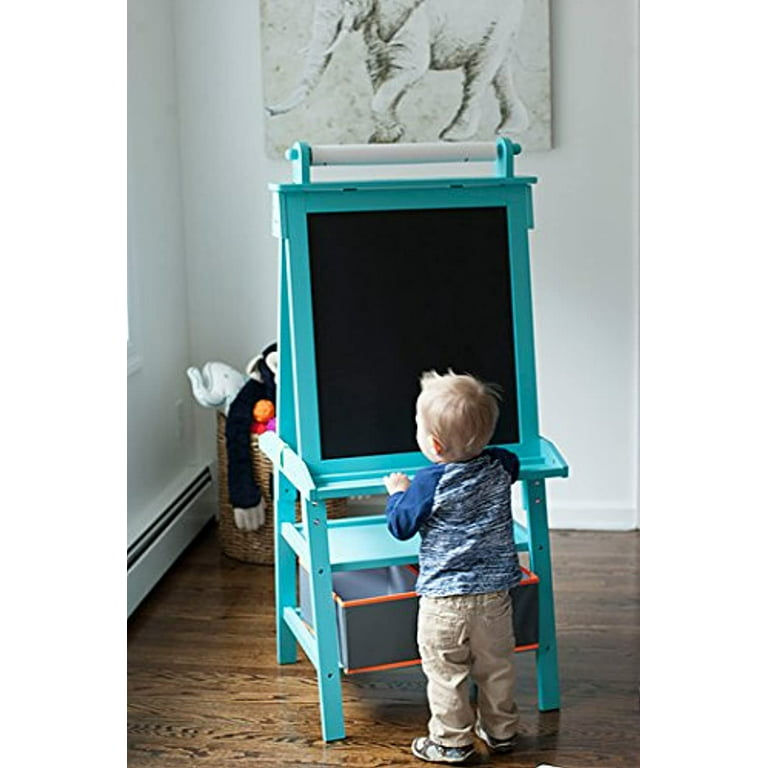 Colorations Tabletop Easel Featuring Magnetic Dry Erase Board, Chalkboard and Clips to Hold Paper