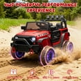 thumbnail image 5 of CASEMIOL 24V Kids Ride On Car Truck w/ Remote Control & 2 Seater, 400W Electric Battery Powered Ride on Toys w/ Spring Suspension, 2 Speeds, Bluetooth, MP3, LED Lights Gift for Girl Boy, Red, 5 of 8