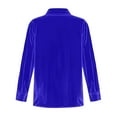 thumbnail image 5 of Kixjoy Button Down Tops for Women Velvet Long Sleeve Elegant Tops Collared Casual Soild Blouse Party Dressy Fall Blouses for Women, Blue M, 5 of 8