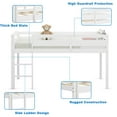 thumbnail image 4 of Gymax Twin Size Loft Bed Wooden Slats Support Loft Bed Frame w/ Ladder & Guardrails White, 4 of 7
