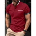 thumbnail image 3 of Summer Men's Polo Shirt Small Stand Collar Button Pocket Business Style Casual Men's Street Wear Short Sleeve Golf Shirt Men, 3 of 5